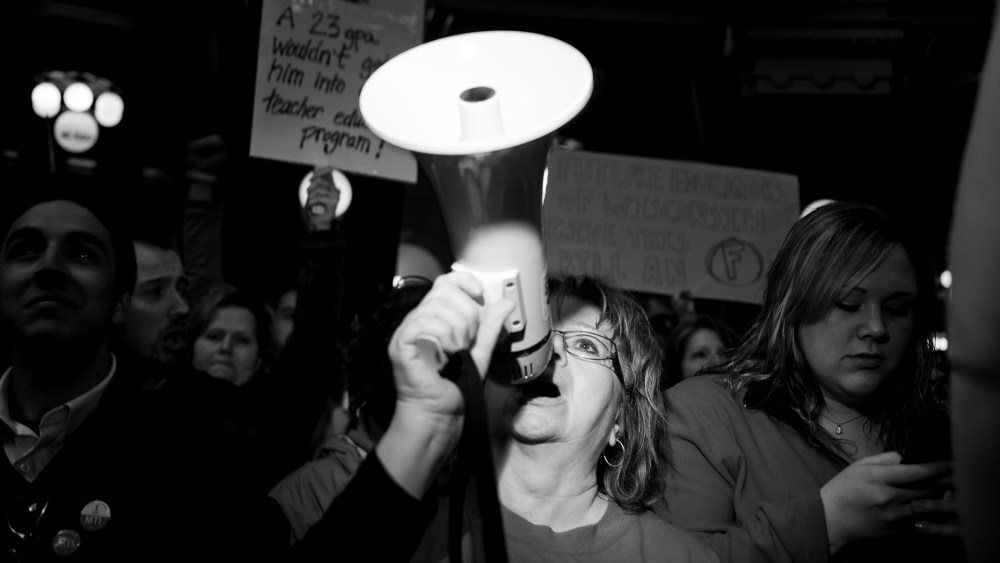 Marching on the Capitol in Madison