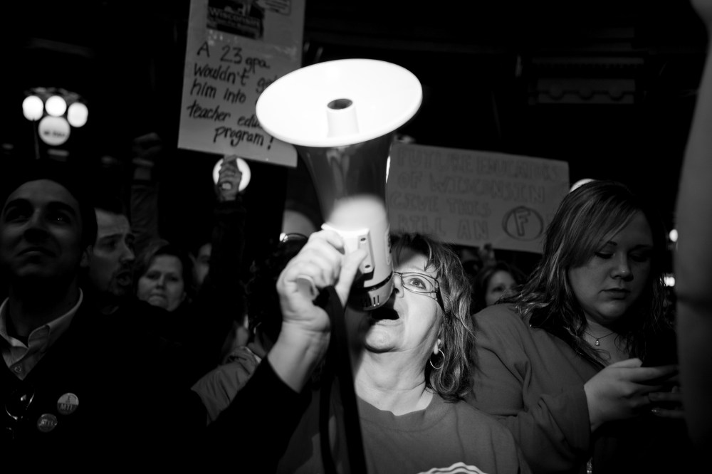 Marching on the Capitol in Madison