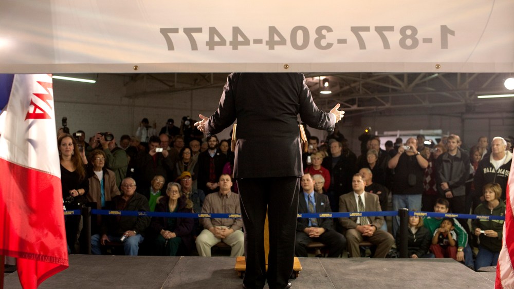 Newt Gingrich campaigning in Davenport, Iowa during the run-up to the 2012 Iowa Caucus.