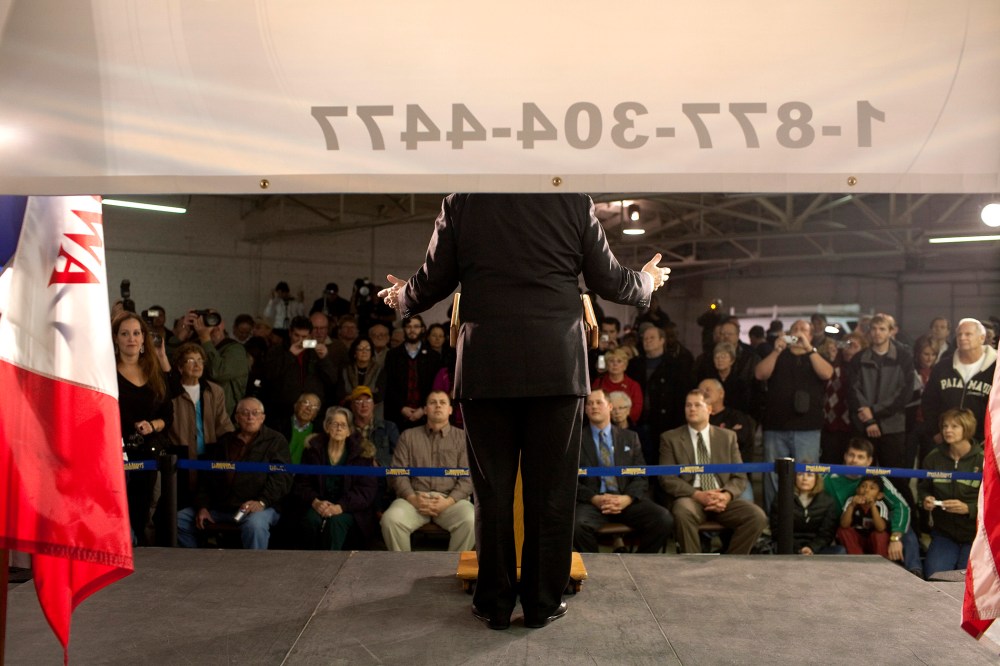 Newt Gingrich campaigning in Davenport, Iowa during the run-up to the 2012 Iowa Caucus.