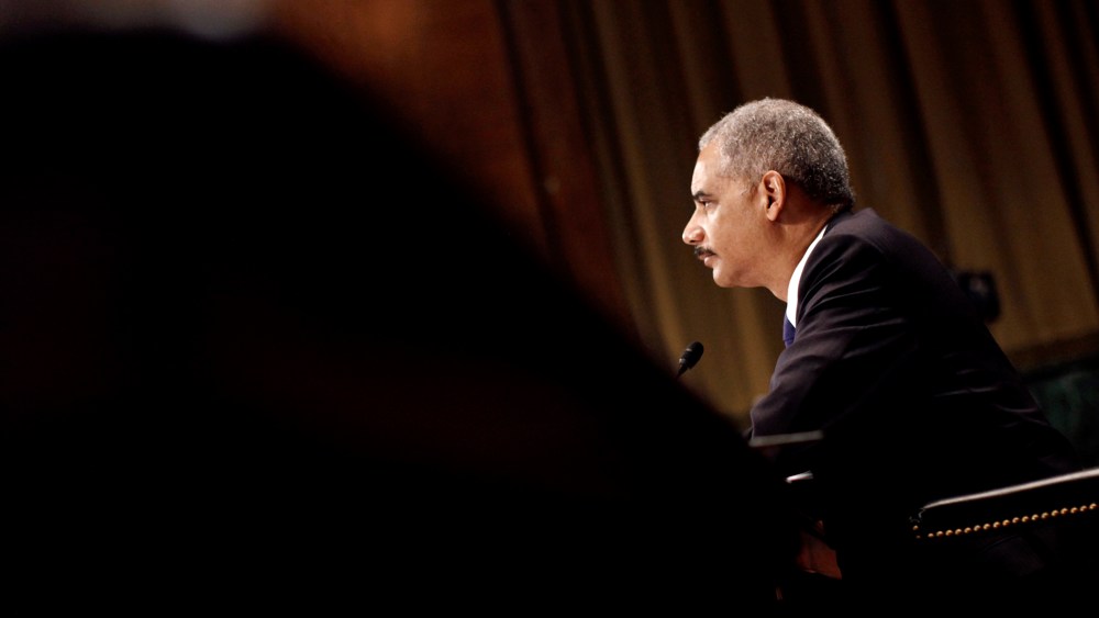 Attorney General Eric Holder testifies during a hearing of the Senate Judiciary Committee