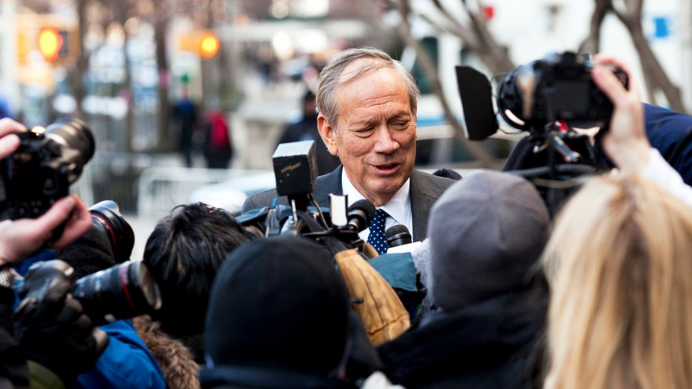 Former New York Gov. George Pataki arrives at an event in New York, N.Y. on Feb. 4, 2013. (Photo by Richard Perry/The New York Times/Redux)