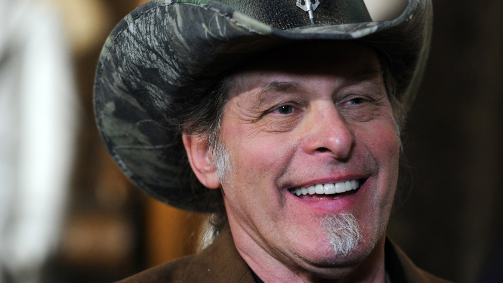 Ted Nugent speaks to reporters after President Obama's State of the Union Address, Feb. 12, 2013.