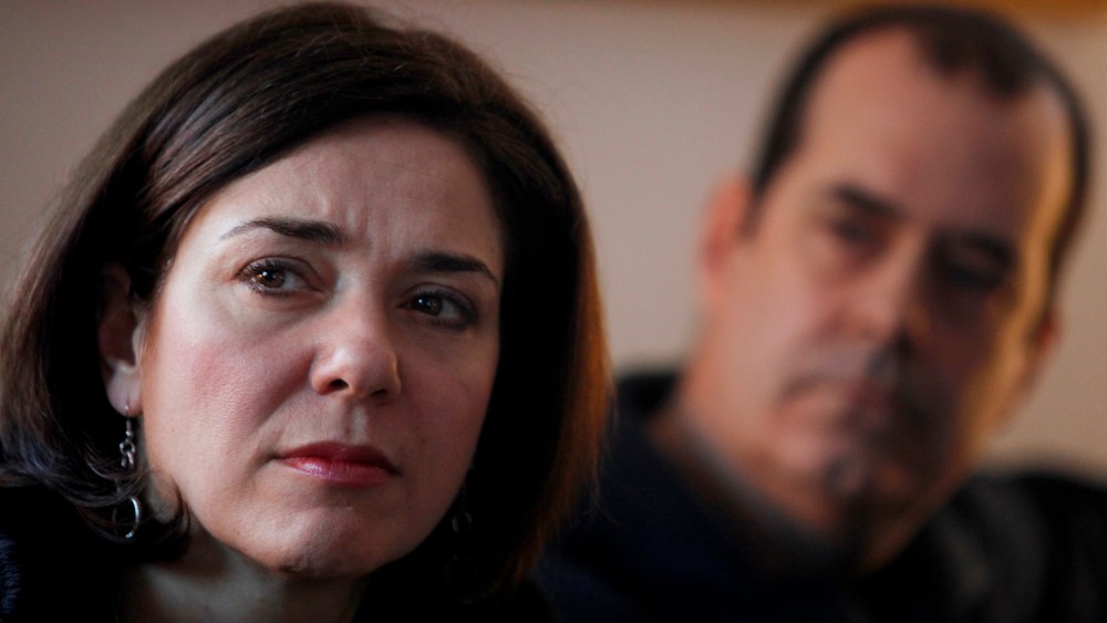 Francine Wheeler and her husband, David, whose son Ben was killed in the shooting at Sandy Hook Elementary School, at their home in Newtown, Conn., March 4, 2013.