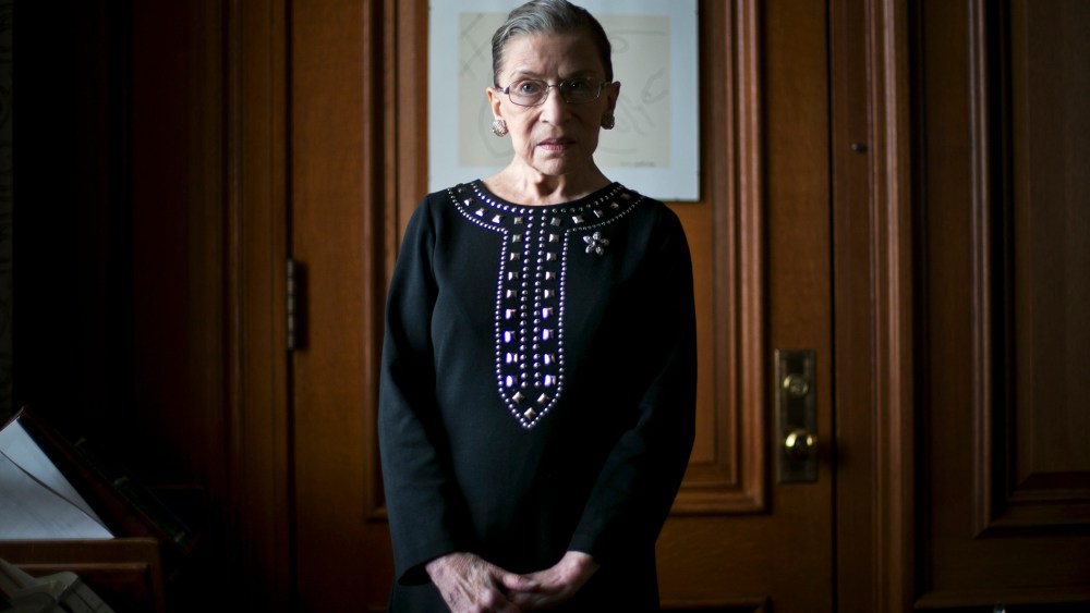 Justice Ruth Bader Ginsburg in her chambers in Washington.