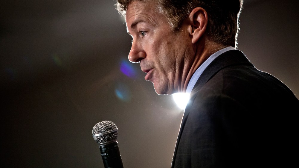 Sen. Rand Paul (R-Ky.) speaks at the Lincoln Day Dinner in Cedar Rapids, Iowa, May 10, 2013.