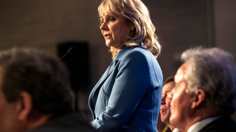 Oklahoma Gov. Mary Fallin, chair of the National Governors Association, opens the annual winter meeting of the National Governors Association in Washington, Feb. 22, 2014.