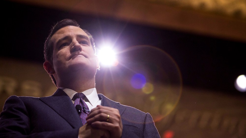 Sen. Ted Cruz (R-Tex.) during his speech at the annual Conservative Political Action Conference at the Gaylord National Resort and Convention Center in National Harbor, Md, March 6, 2014.