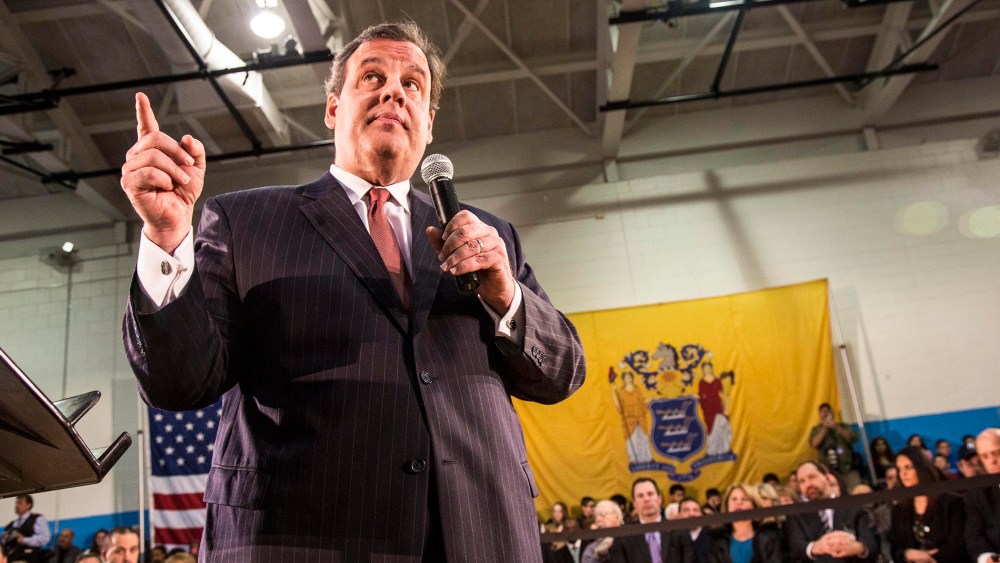 New Jersey Gov. Chris Christie holds a Town Hall meeting in Fairfield, N.J.
