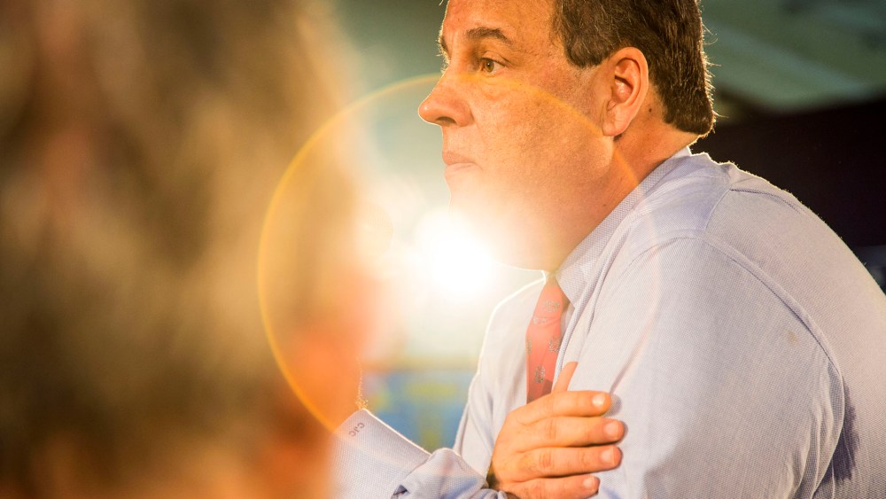 New Jersey Gov. Chris Christie holds his 119th Town Hall meeting in Franklin, NJ on April 15, 2014.