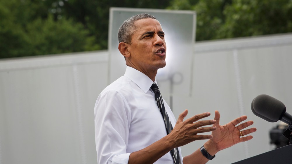 President Barack Obama speaks at the Turner-Fairbank Highway Research Center in McLean, Va., July 15, 2014.