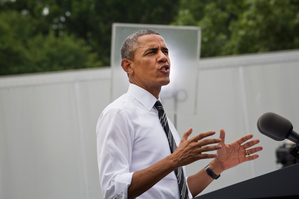 President Barack Obama speaks at the Turner-Fairbank Highway Research Center in McLean, Va., July 15, 2014.