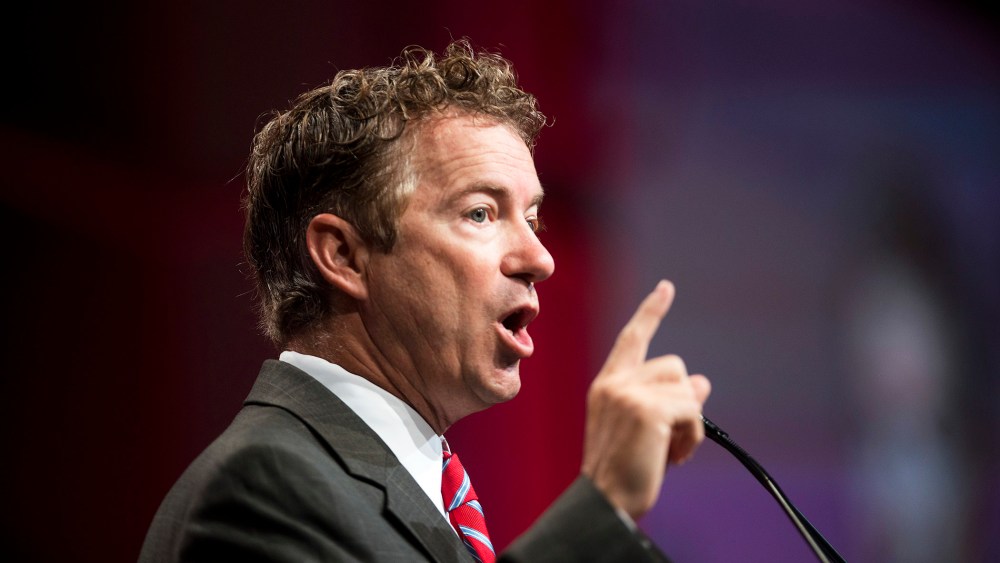 Sen. Rand Paul (R-Ky.) speaks at an event in Cincinnati, Ohio on July 25, 2014. (Photo by Ty William Wright/The New York Times/Redux)
