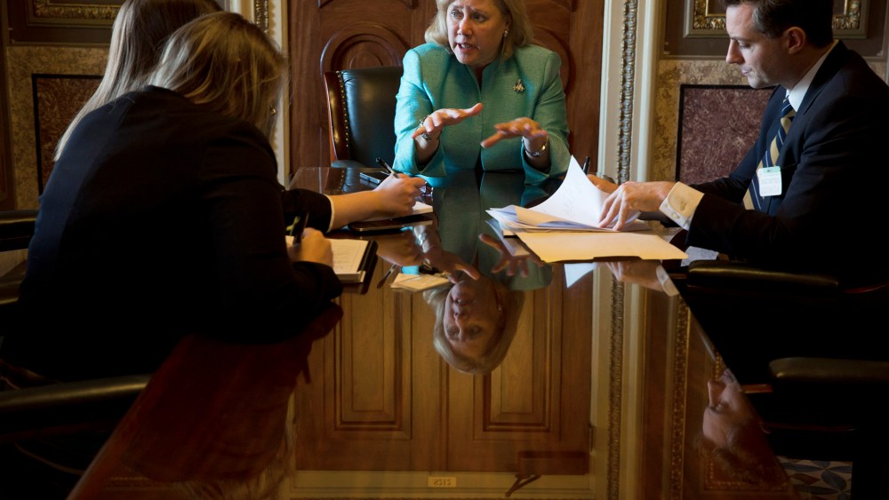 Sen. Mary Landrieu (D-La.), is seen in Washington, D.C., on Feb. 6, 2014.