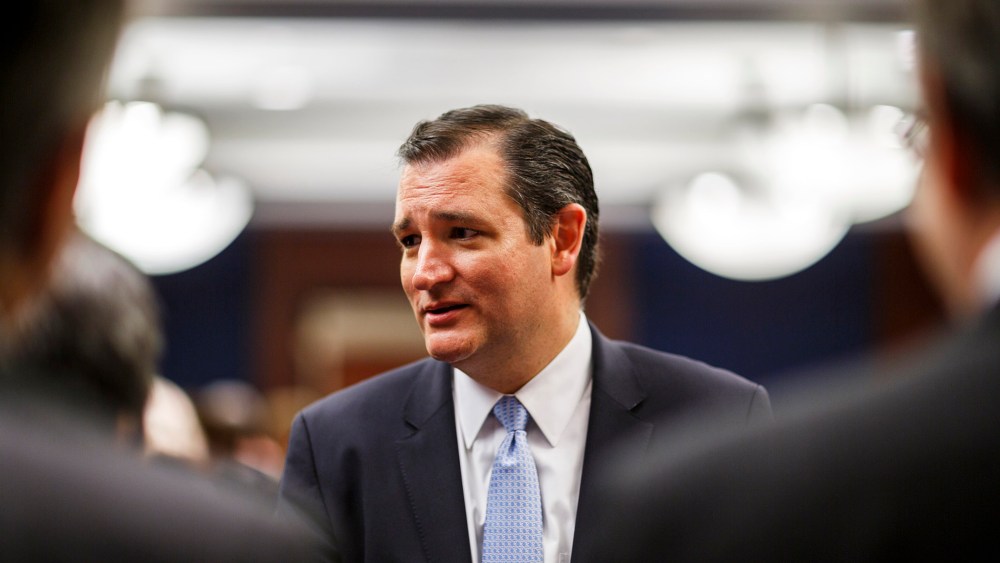 Texas Senator Ted Cruz meets with constituents in Washington, D.C., April 1, 2014.