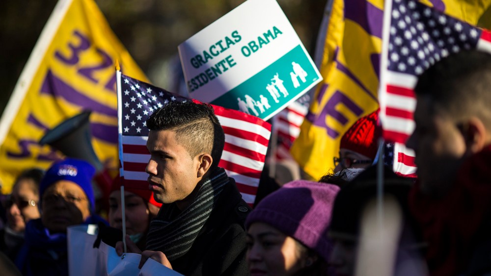 Image: Parents, youth activists, and workers rally in support of immigration reform, outside the White House.