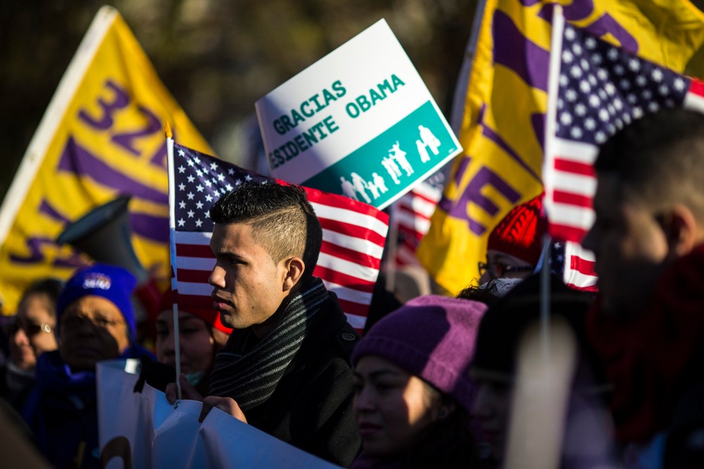 Image: Parents, youth activists, and workers rally in support of immigration reform, outside the White House.
