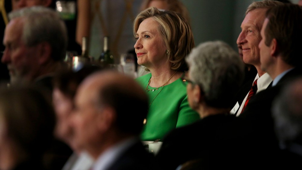 Hillary Clinton at a League of Conservation Voters event in New York on Dec 1, 2014. (Photo by Damon Winter/The New York Times/Redux)