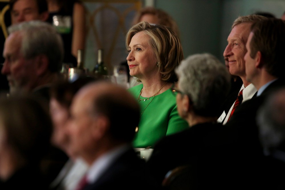 Hillary Clinton at a League of Conservation Voters event in New York on Dec 1, 2014. (Photo by Damon Winter/The New York Times/Redux)