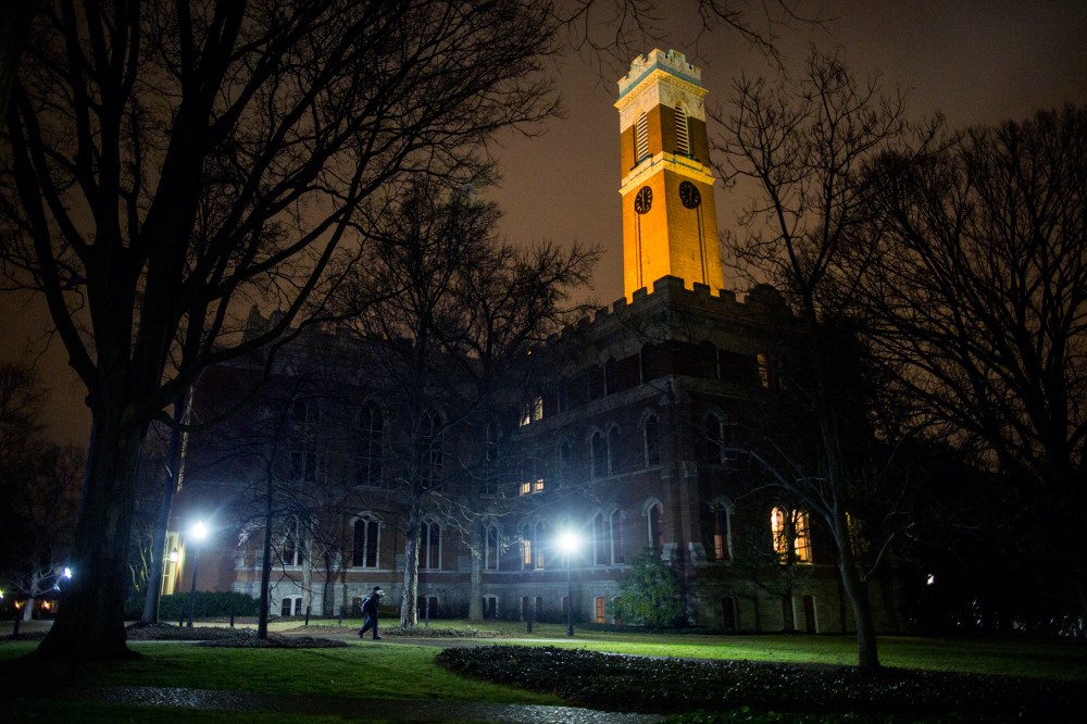The Vanderbilt University campus is seen shortly before sunrise in Nashville, Tenn., Jan. 28, 2015. (Photo by Joe Buglewicz/The New York Times/Redux)