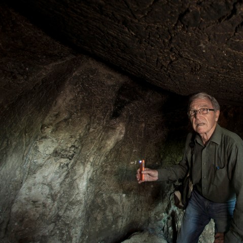 Aryeh Shimron, a geologist based in Jerusalem, in the Talpoit Tomb in the East Talpiot district of East Jerusalem, on April 2, 2015.