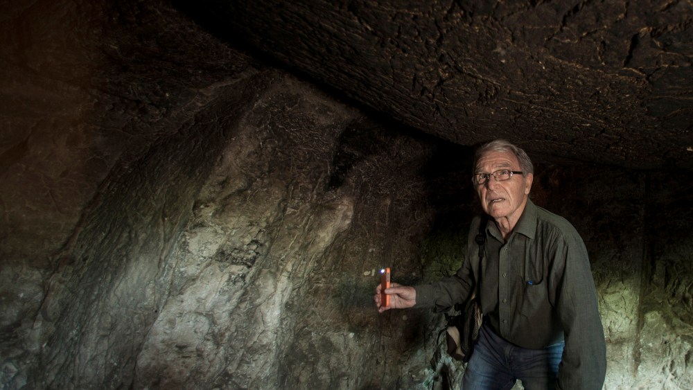 Aryeh Shimron, a geologist based in Jerusalem, in the Talpoit Tomb in the East Talpiot district of East Jerusalem, on April 2, 2015.