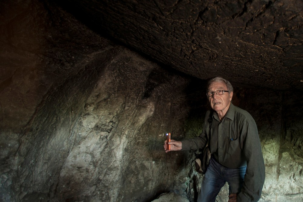 Aryeh Shimron, a geologist based in Jerusalem, in the Talpoit Tomb in the East Talpiot district of East Jerusalem, on April 2, 2015.