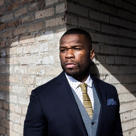 Curtis Jackson, better known as the rapper 50 Cent, on the roof of the G-Unit offices in N.Y. on April 29, 2015. (Photo by Alex Welsh/The New York Times/Redux)