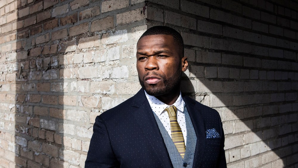 Curtis Jackson, better known as the rapper 50 Cent, on the roof of the G-Unit offices in N.Y. on April 29, 2015. (Photo by Alex Welsh/The New York Times/Redux)