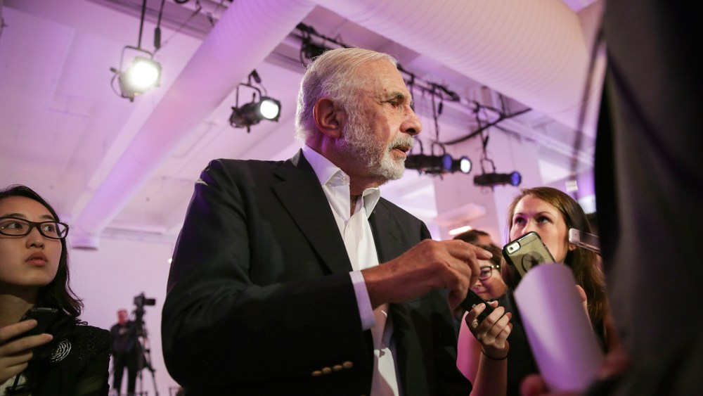 Businessman and investor Carl Icahn is pictured at a news conference in New York, N.Y., Sept. 16, 2015. (Photo by Stephen Yang/The New York Times/Redux)