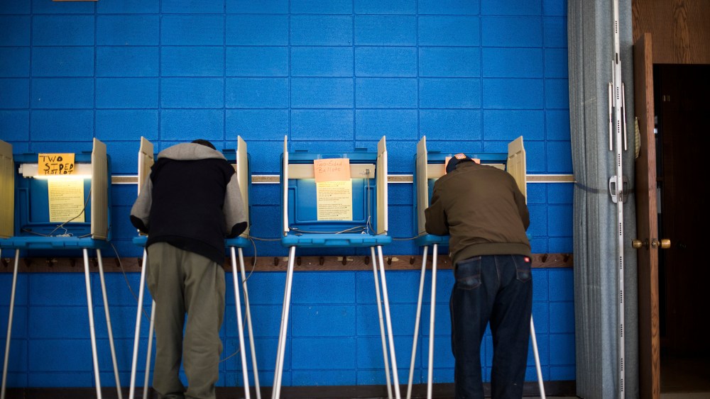 Voters cast their ballots at a polling station at the Albright United Methodist Church in Milwaukee, Wis., April 5, 2016. (Photo by Hilary Swift/The New York Times/Redux)