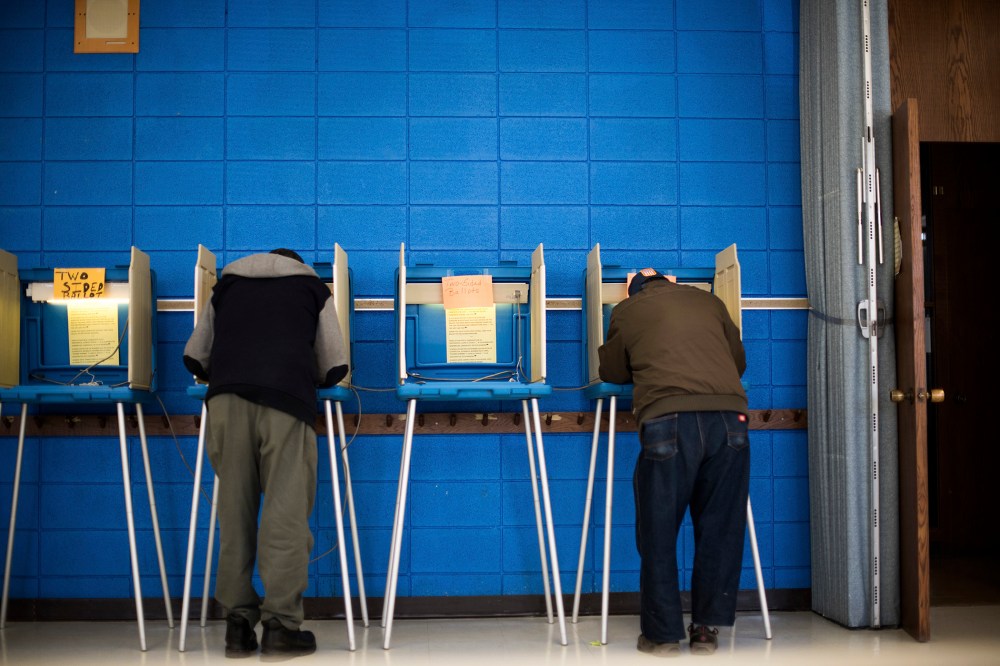 Voters cast their ballots at a polling station at the Albright United Methodist Church in Milwaukee, Wis., April 5, 2016. (Photo by Hilary Swift/The New York Times/Redux)