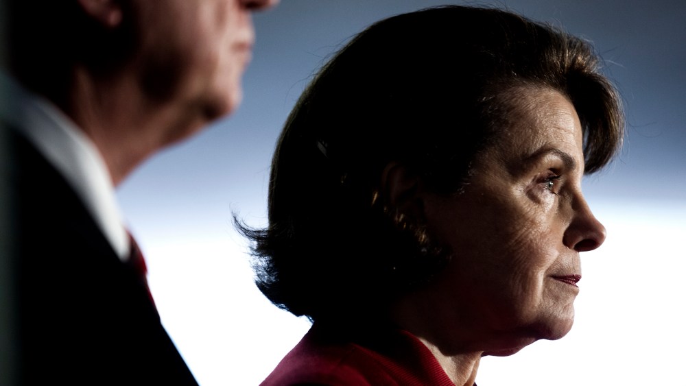 Senator Dianne Feinstein (D-CA) speaks to the press at the Hart Senate Office Building in Washington, DC, June 7, 2012.
