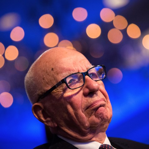Rupert Murdoch, founder, Chairman and CEO of News Corporation, listens during an event in Washington, D.C., Nov. 19, 2013. (Photo by Drew Angerer/Pool/EPA)