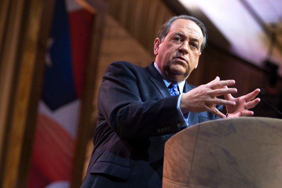 Former Governor of Arkansas Mike Huckabee delivers remarks during the 41st Annual Conservative Political Action Conference (CPAC) in National Harbor, Md. on March 7, 2014. (Photo by Shawn Thew/EPA)