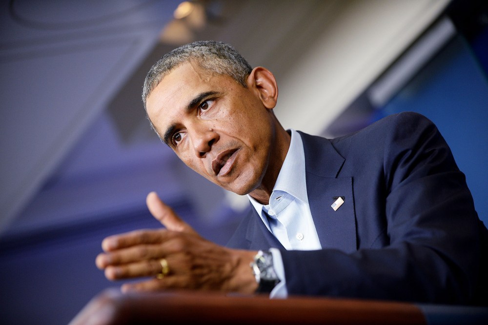 President Barack Obama delivers a statement in the Brady Press Briefing Room of the White House in Washington, D.C., on Aug. 18, 2014.