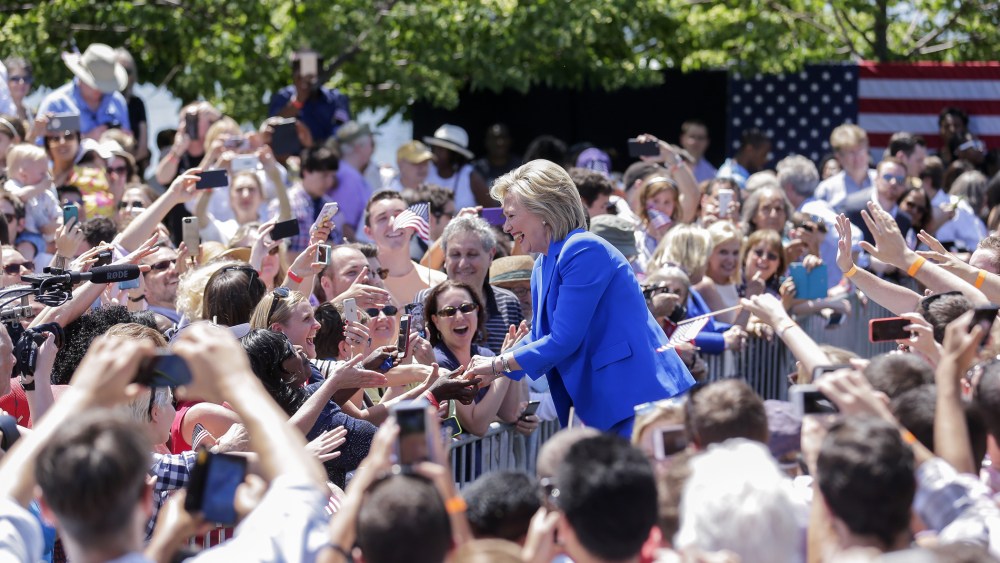Democratic 2016 US presidential candidate Hillary Clinton arrives to make her official launch address on Roosevelt Island in New York, N.Y. on June 13, 2015. (Photo by Andrew Gombert/EPA)