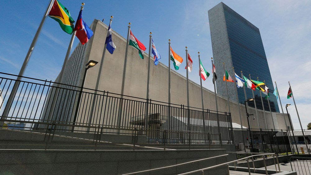 United Nations Headquarters' General Assembly Building and Secretariat Building in New York City, USA, Sept. 24, 2015. (Photo by Matt Campbell/EPA)