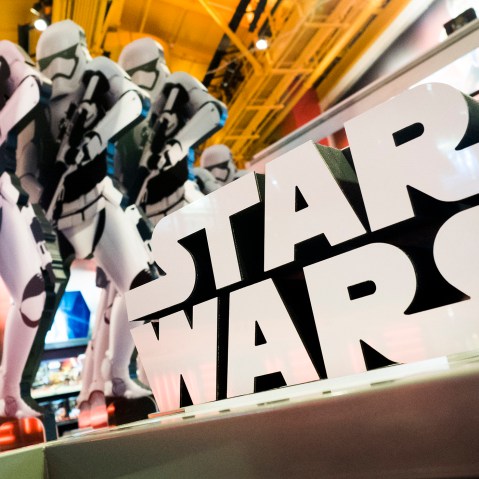 A view of a display of 'Star Wars' toys in a Toys R Us store in New York, Oct. 14, 2015. (Photo by Justin Lane/EPA)