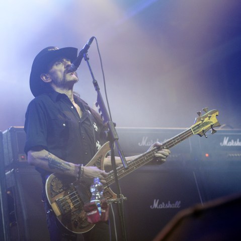 Lemmy Kilmister, singer of British Heavy Metal Band Motorhead, performs in Munich, Germany, Nov. 20 2015. (Photo by Andreas Gebert/EPA)