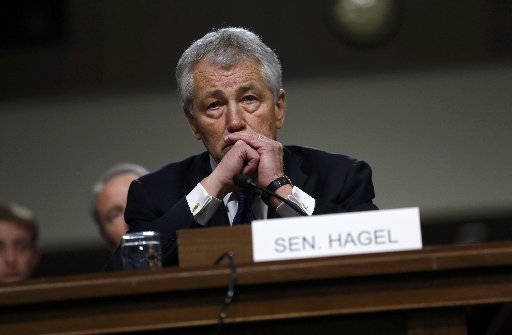Former Senator Chuck Hagel testifies during a Senate Armed Services Committee hearing on his nomination to be Defense Secretary, on January 31, 2013. (Photo by Kevin Lamarque/Reuters)