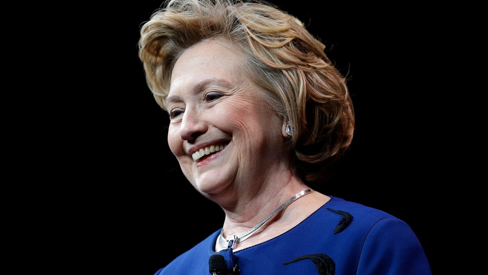 Hillary Clinton delivers the keynote address at the 2014 Marketing Nation Summit in San Francisco, April 8, 2014.