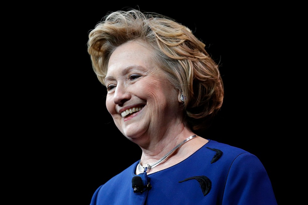 Hillary Clinton delivers the keynote address at the 2014 Marketing Nation Summit in San Francisco, April 8, 2014.