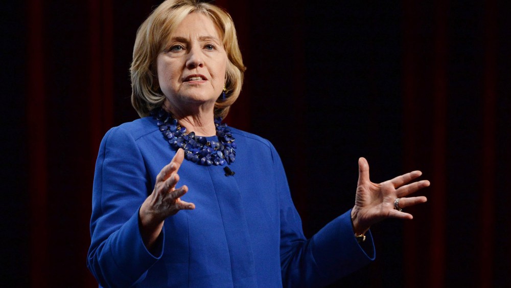 Former U.S. Secretary of State Hillary Clinton delivers a speech at the Canada 2020 conference in Ottawa on on Oct. 6, 2014.