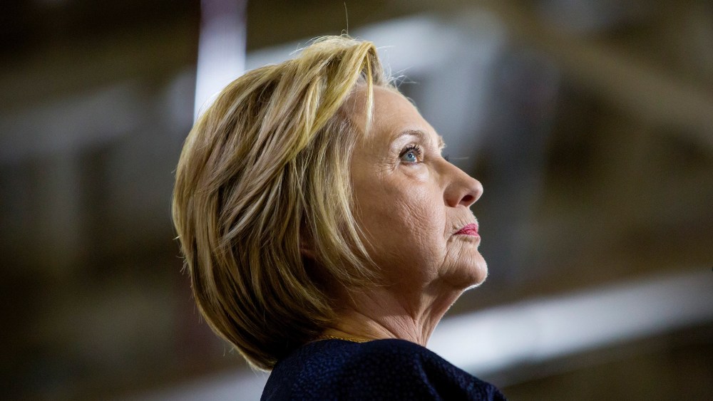 Hillary Clinton, the presumptive Democratic presidential nominee, speaks during a campaign event at Team Wendy in the Cleveland Industrial Innovation Center in Cleveland, June 13, 2016. (Photo by Eric Thayer/The New York Times)