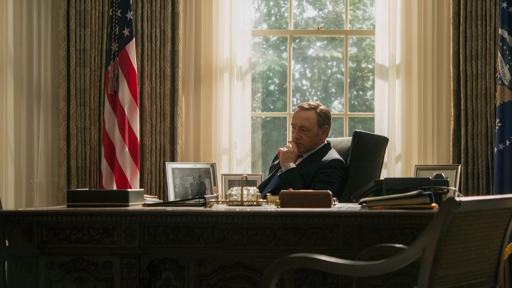 Kevin Spacey in a scene from Netflix's "House of Cards."