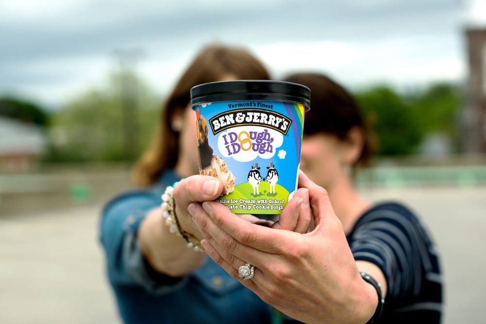 Chocolate Chip Cookie Dough has been renamed to I Dough, I Dough in participating Ben & Jerry's Scoop Shops. (Photo by Ben and Jerry's/Business Wire)