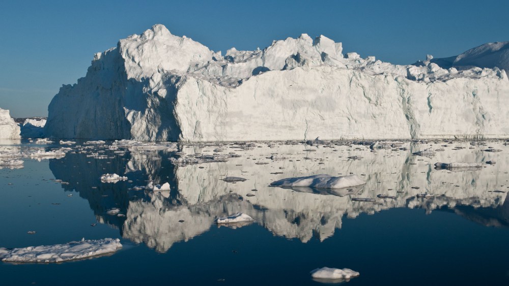 This May 30, 2012 image provided by Ian Joughin shows an iceberg in or just outside the Ilulissat fjord, that likely calved from Jakobshavn Isbrae, the fastest glacier in west Greenland.