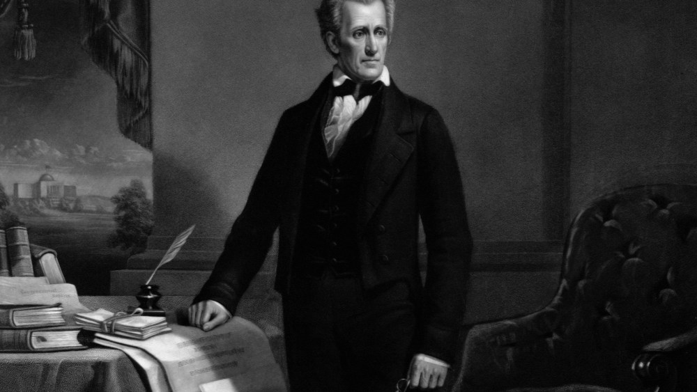 Engraving of President Andrew Jackson created in 1860 by A.H. Ritchie after a painting by Dennis Malone Carter. (Photo by Corbis)