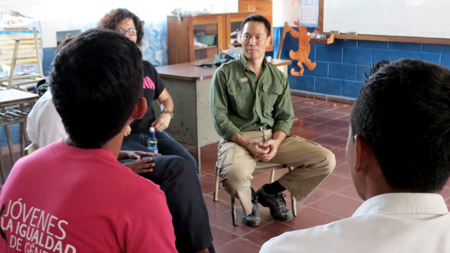 Richard Lui with Noah.